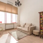 vouwgordijnen in een slaapkamer